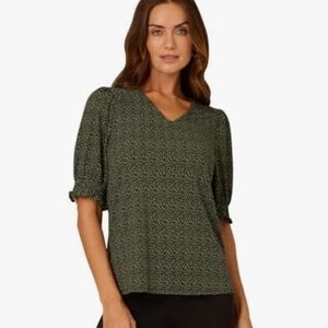 Adrianna Papell Dark Green Blouse